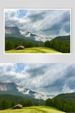 绿色山峰山脉风景图片