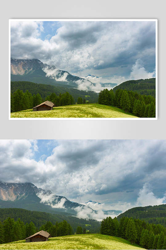 绿色山峰山脉风景图片