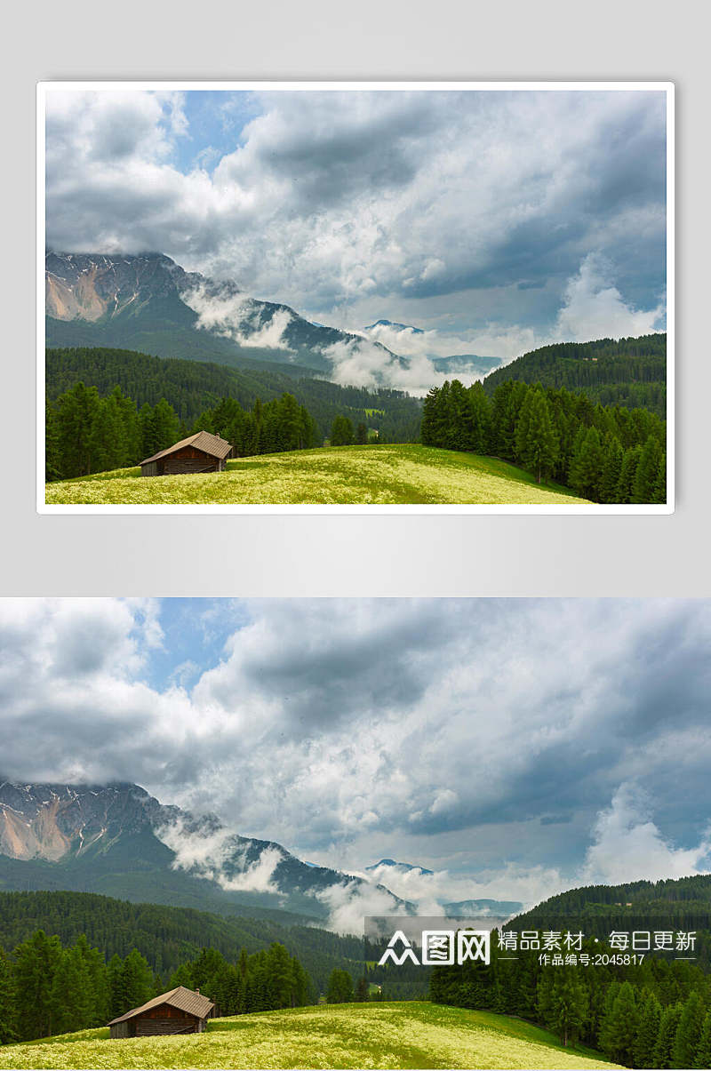 绿色山峰山脉风景图片素材