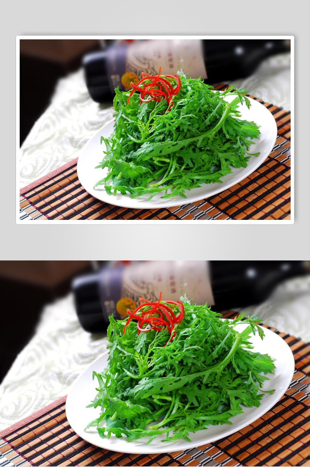 新鲜美味生拌茼蒿食品摄影图片素材