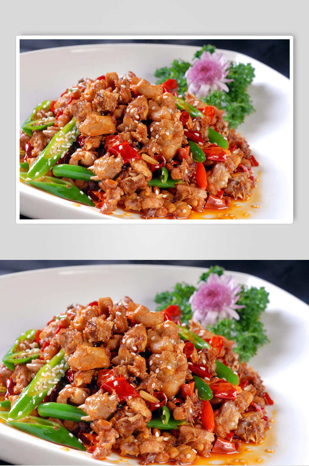 香浓美味干煸野鸡食品高清图片素材