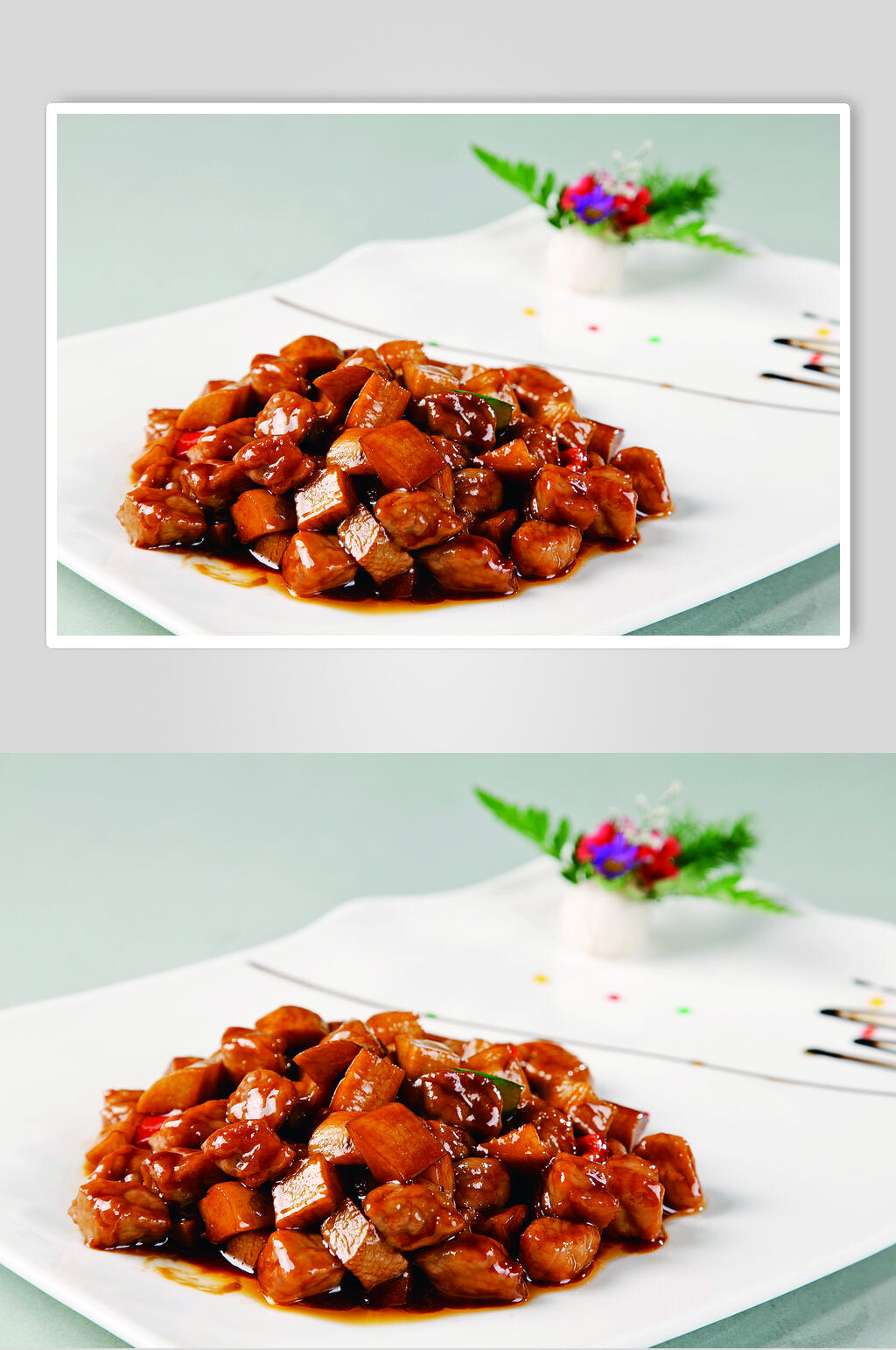 香浓美味杏鲍菇牛仔粒美食图片素材
