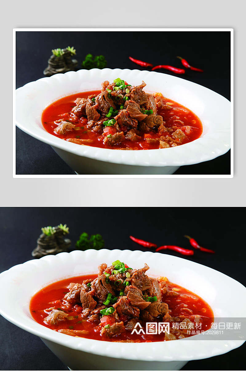 西红柿炖牛腩美食摄影图片素材