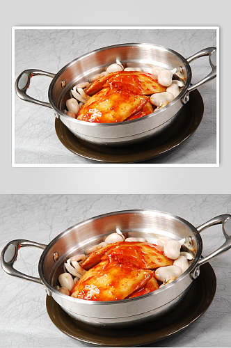 汉顿微煲茄汁鲜鱼食物高清图片