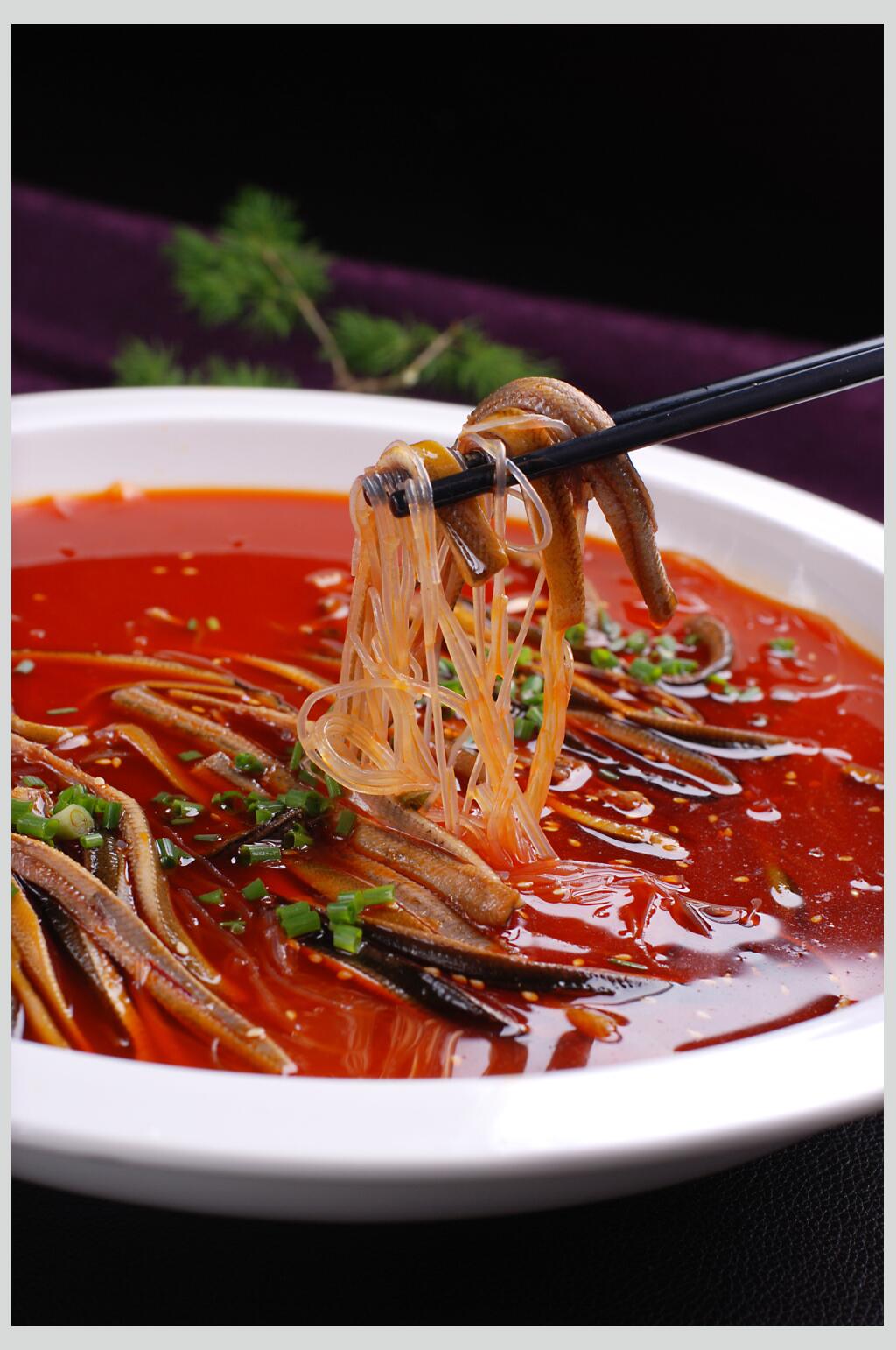 红油鳝段粉丝美食摄影图片素材