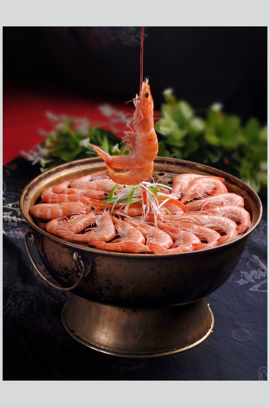 龙开桑拿虾时价餐饮实拍图片素材