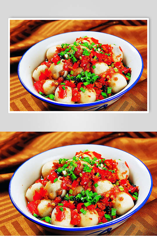 剁椒蒸芋头元高清图片