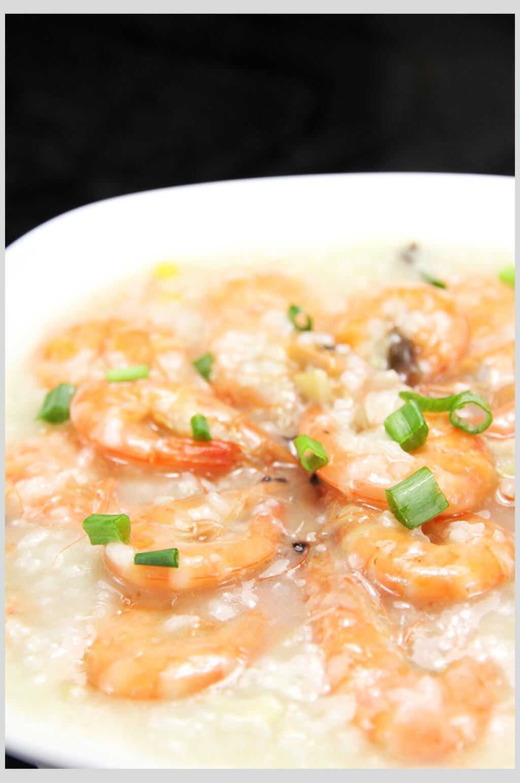 鲜活虾粥食物摄影图片素材