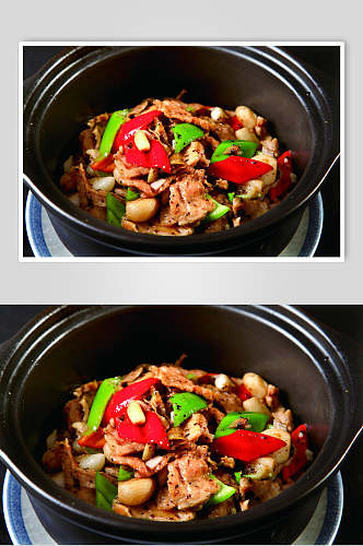煲仔焗驼峰食物摄影图片