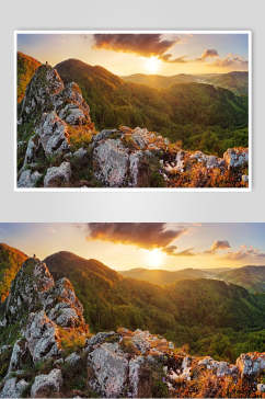日照山峰山脉风景图片