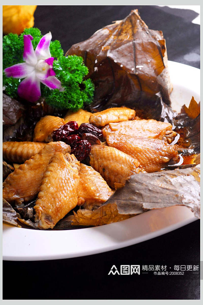 荷香鸡中翅食品高清图片素材