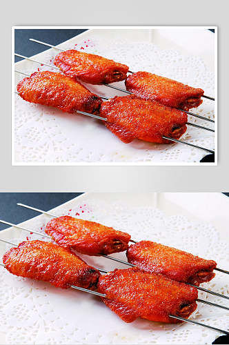 蜜汁鸡翅中食物食品图片