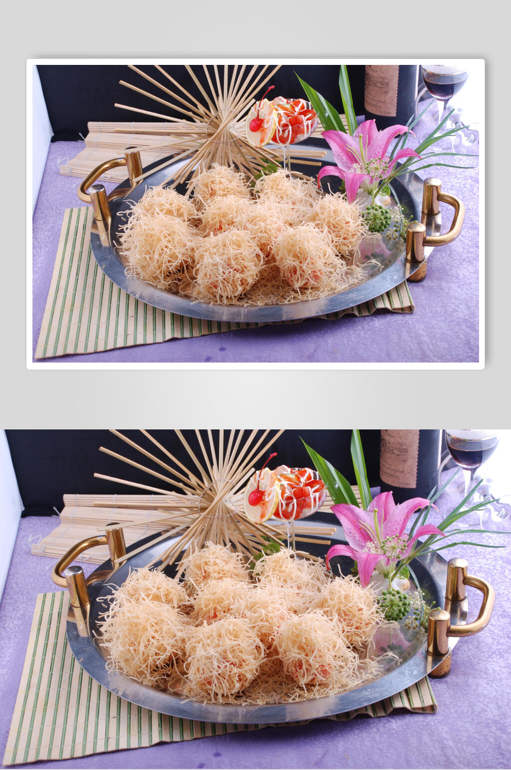 灌汤龙须虾球美食摄影图片素材