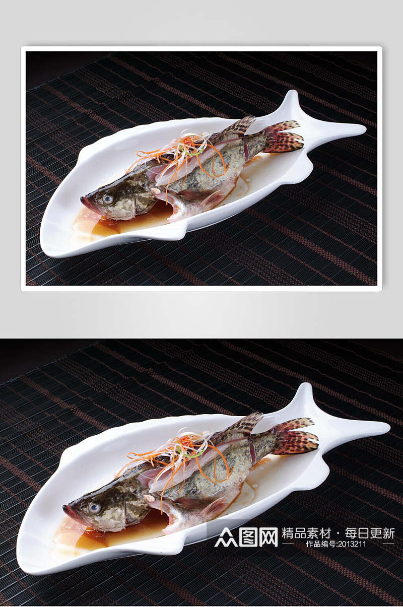 湘菜河鲜清蒸桂鱼食品摄影图片素材
