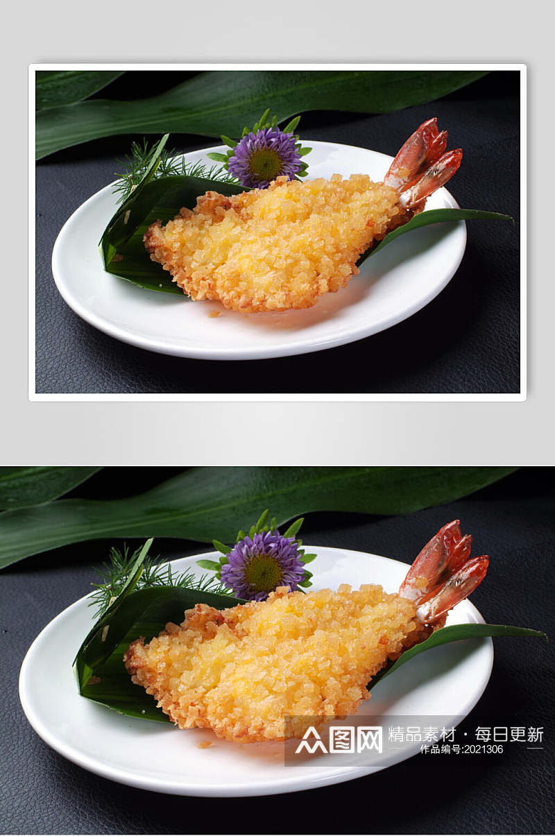 热大珍珠虾排美食摄影图片素材
