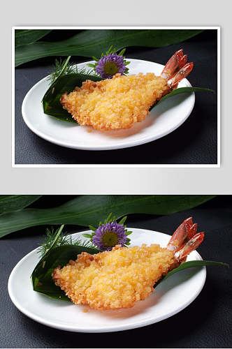 热大珍珠虾排美食摄影图片