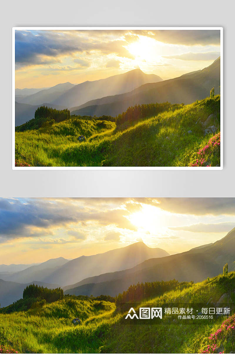 朝阳山峰山脉风景图片素材