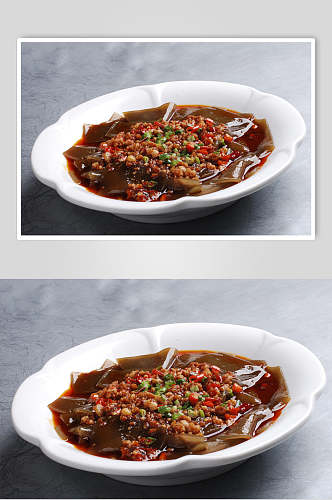 茯苓粑酱肉沫美食摄影图片