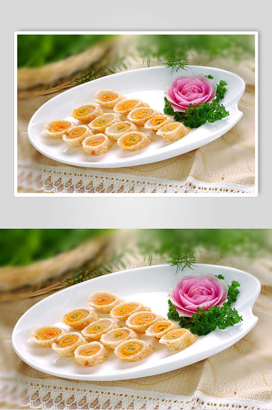 黄金酥皮肉食品图片