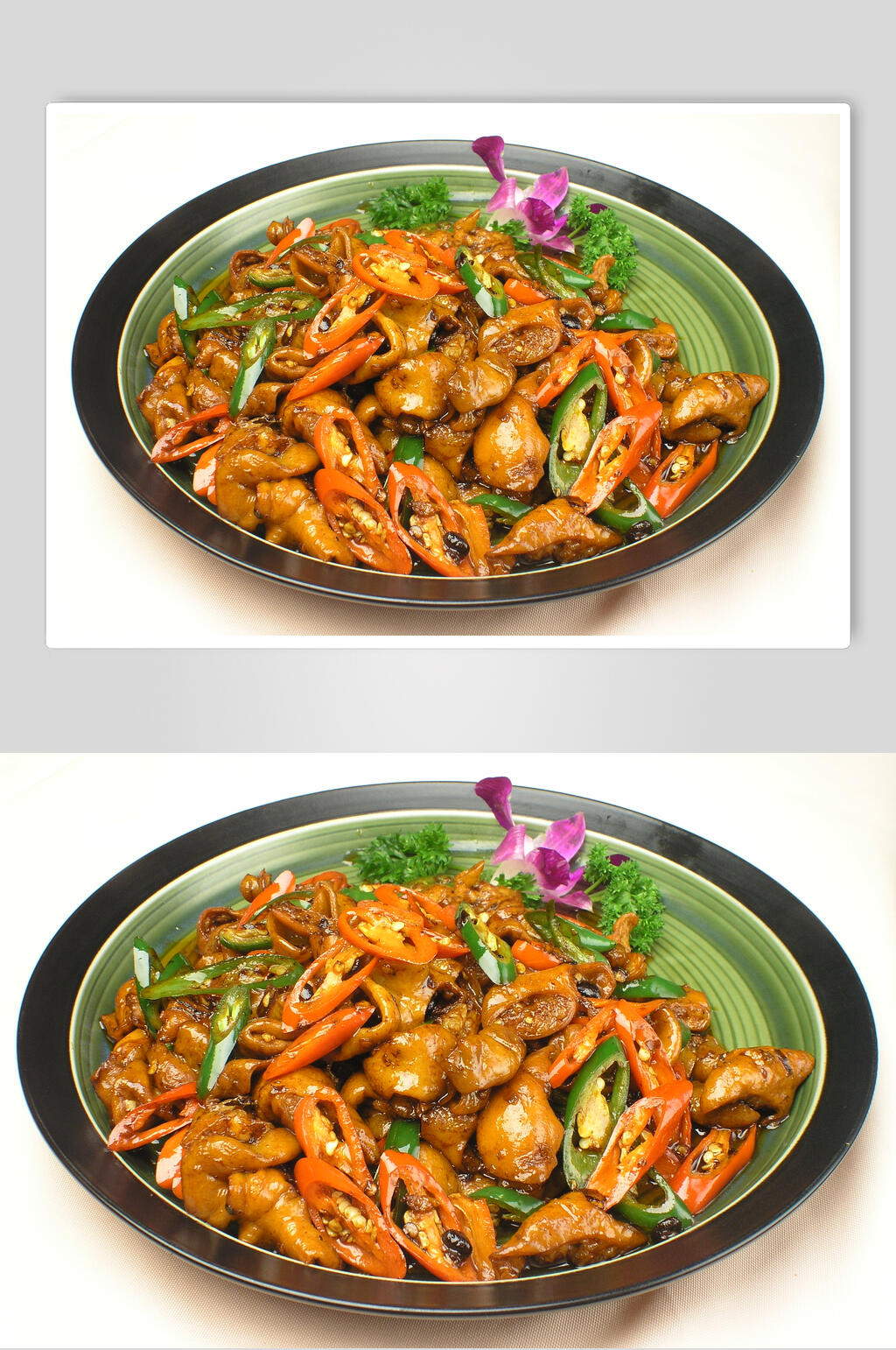 老干妈烧肥肠食品摄影图片素材
