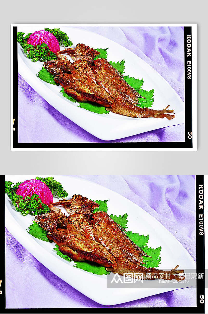 煎咸黄鱼美食实拍图片素材