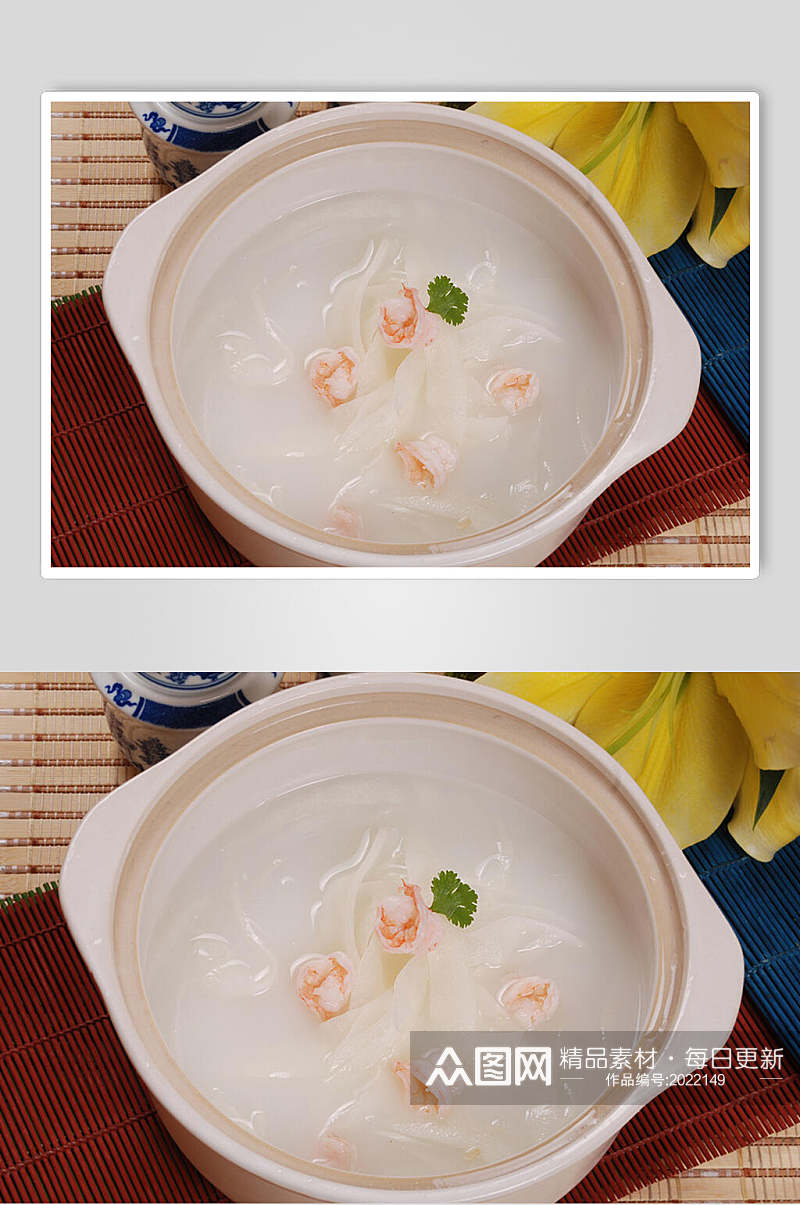 老黄瓜虾仁汤美食摄影图片素材