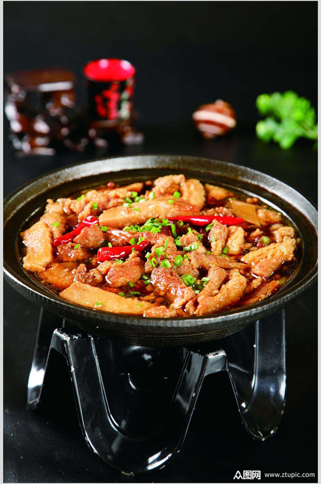 美味铁锅酥肉食物图片素材