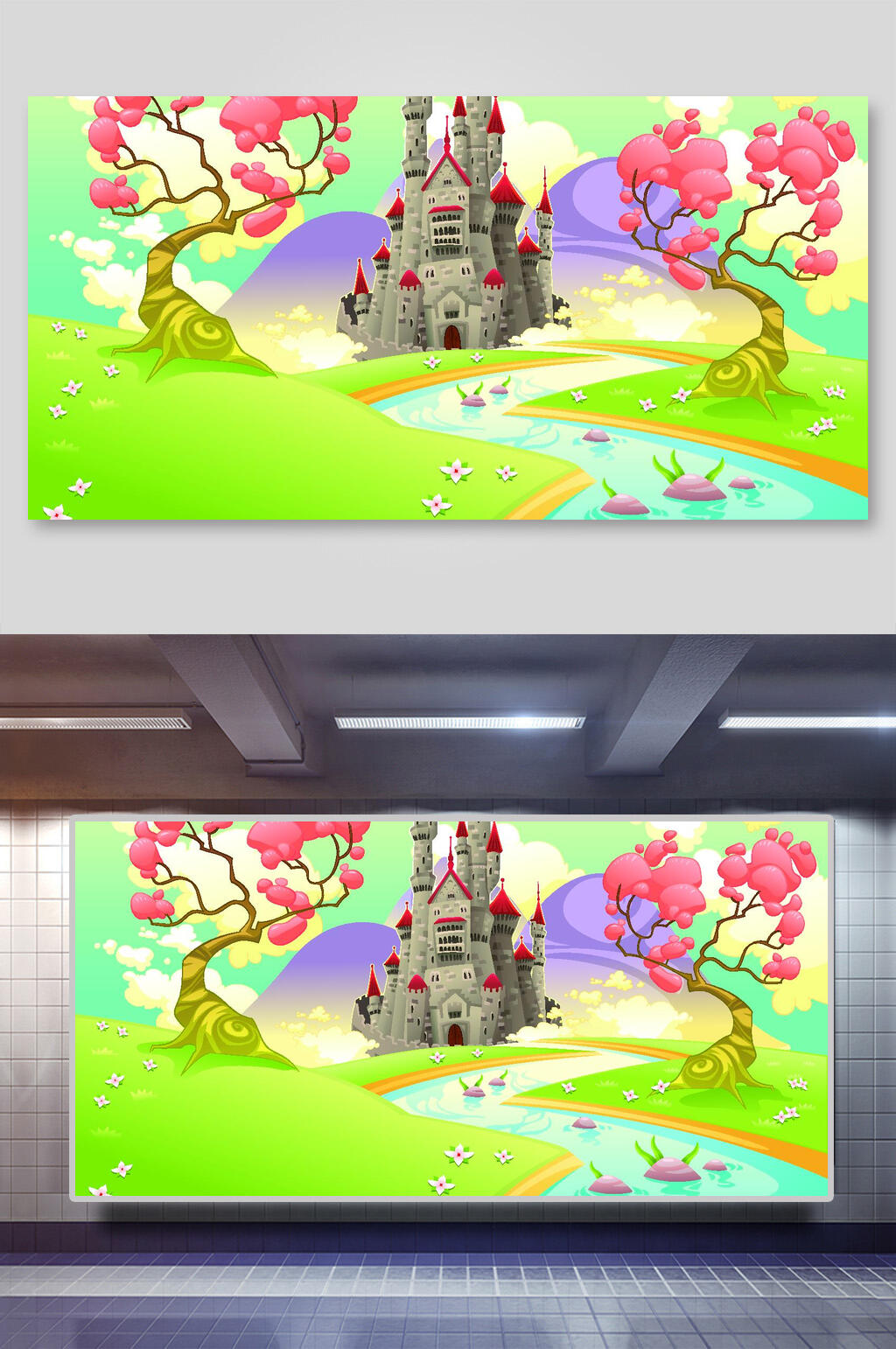 扁平化风光矢量插画素材素材