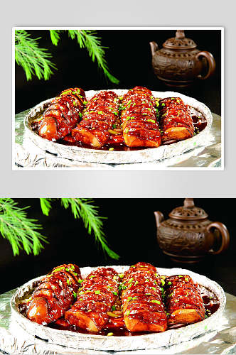 香辣铁板麒麟茄食物高清图片