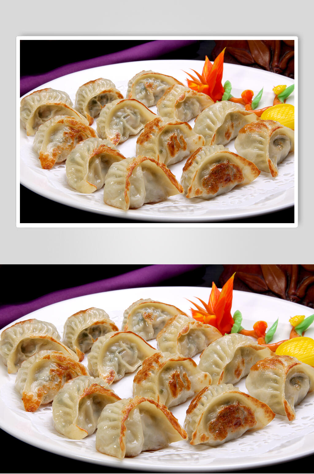 美味韭菜饺元每半打食物摄影图片素材