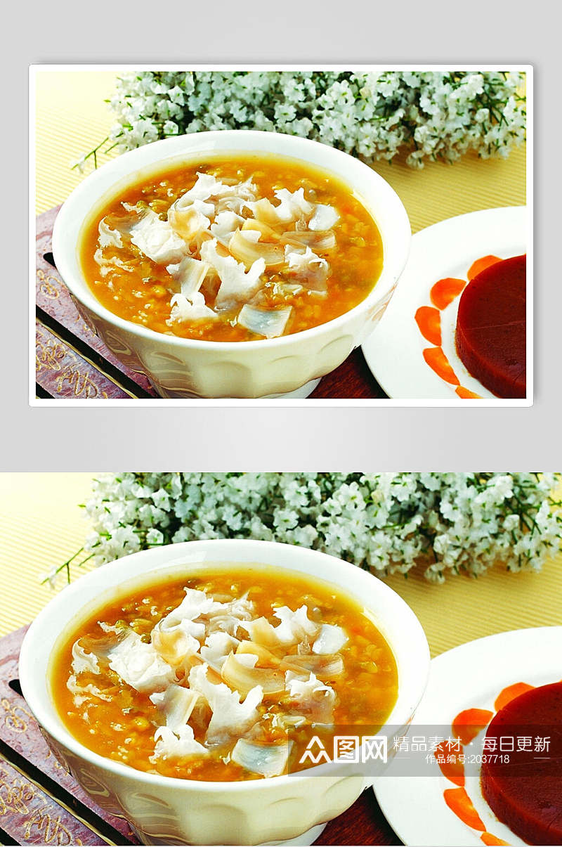 银耳绿豆冰粥食物摄影图片素材