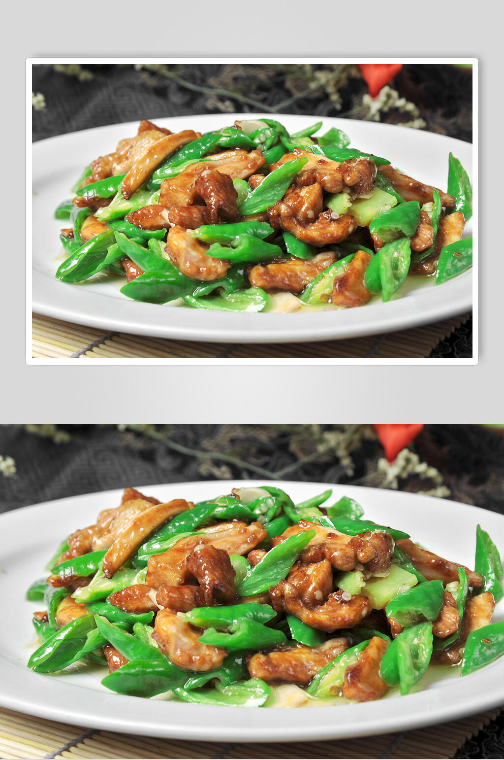 尖椒嫩滑鸡美食摄影图片素材