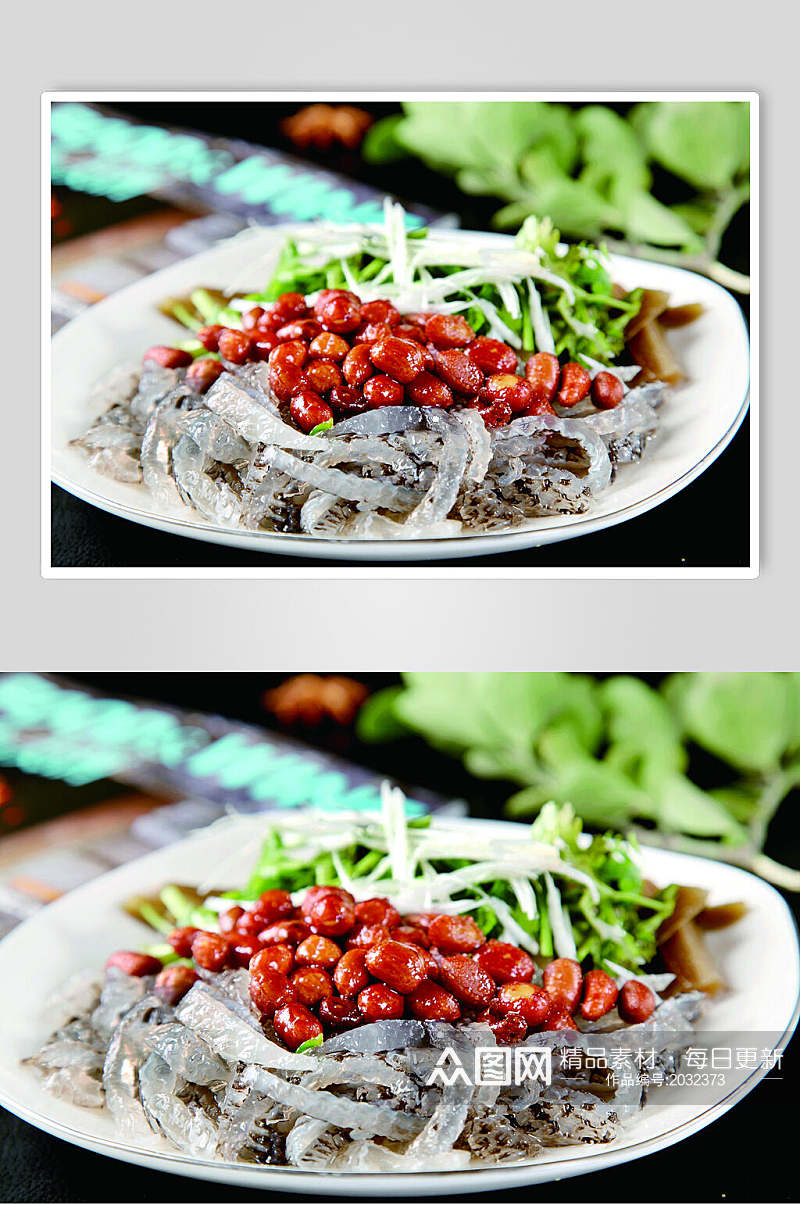 脆菜鱼皮拌海笋餐饮美食图片素材