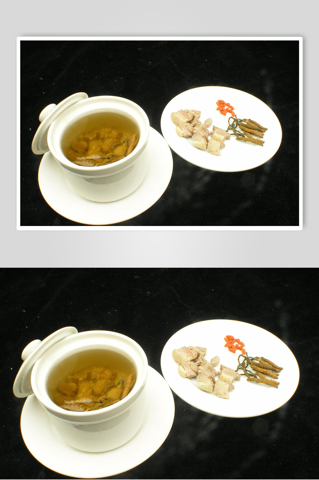 虫草炖水鸭美食摄影图片素材