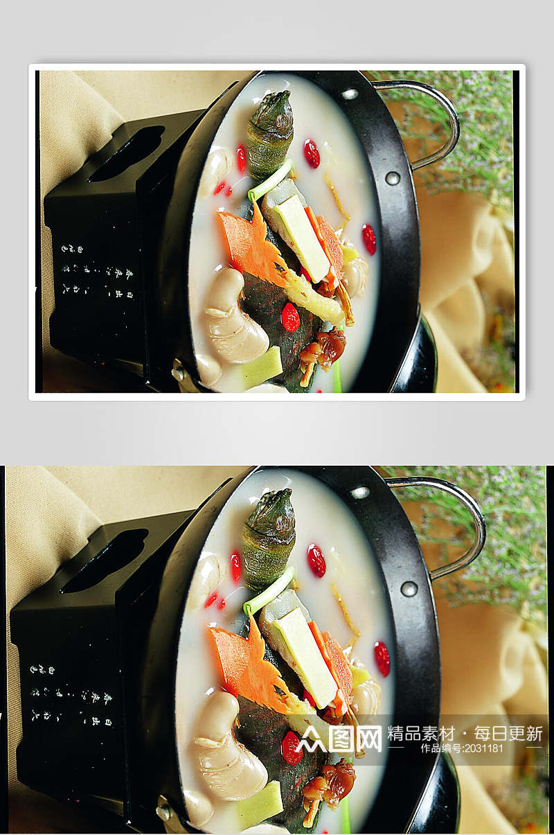 锅仔鸡腰煮甲鱼食物图片素材
