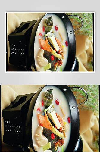 锅仔鸡腰煮甲鱼食物图片