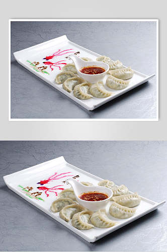 特色素蒸饺美食食物图片