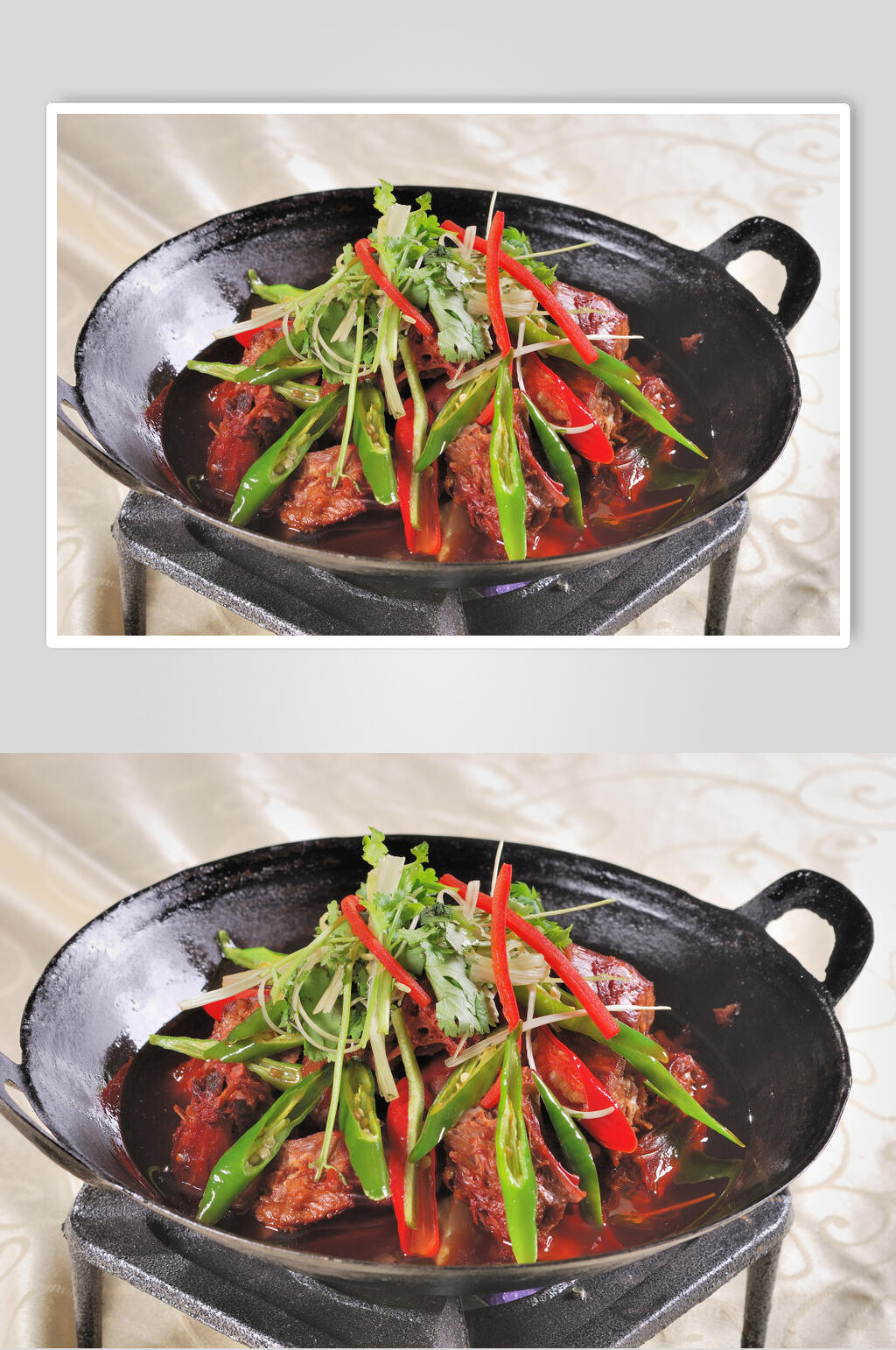 香辣美味干锅鸭脖美食摄影图片素材