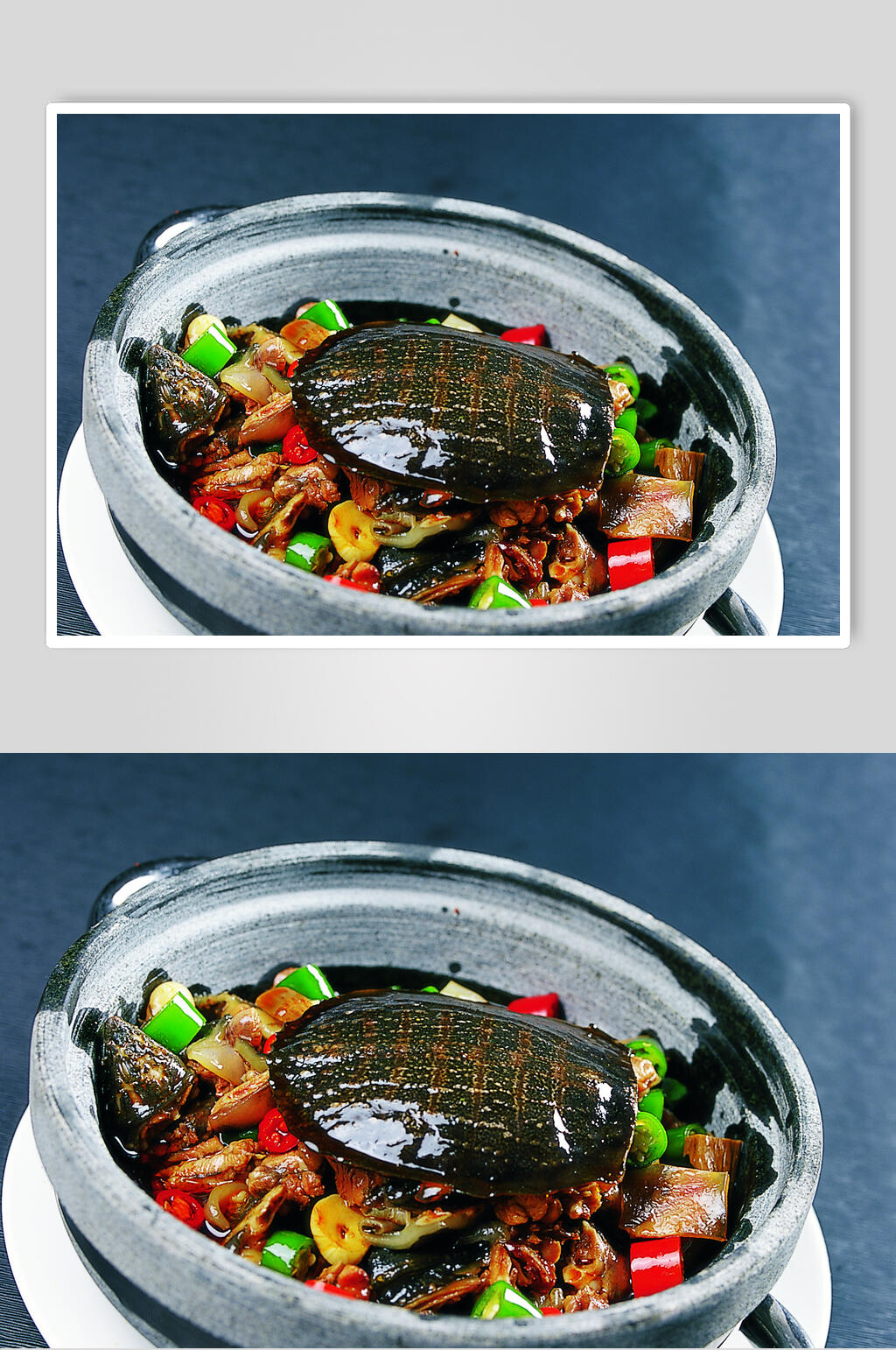 香辣石锅甲鱼美食食品图片