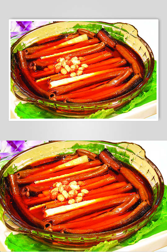 竹笋烧鳝段美食食品图片