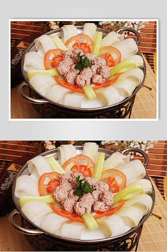 肉丸老黄瓜汤美食摄影图片