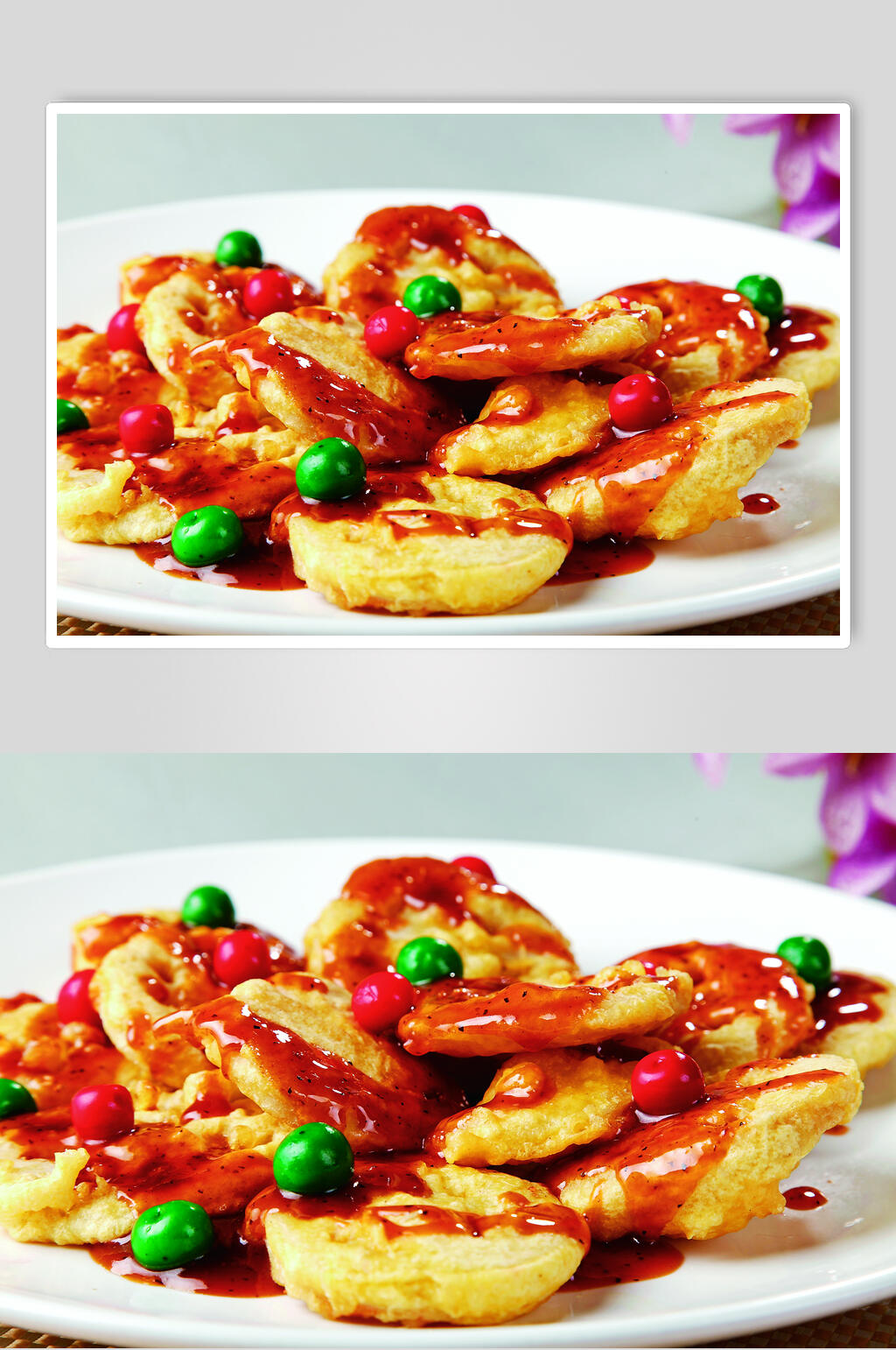 椒香莲藕饼高清图片素材