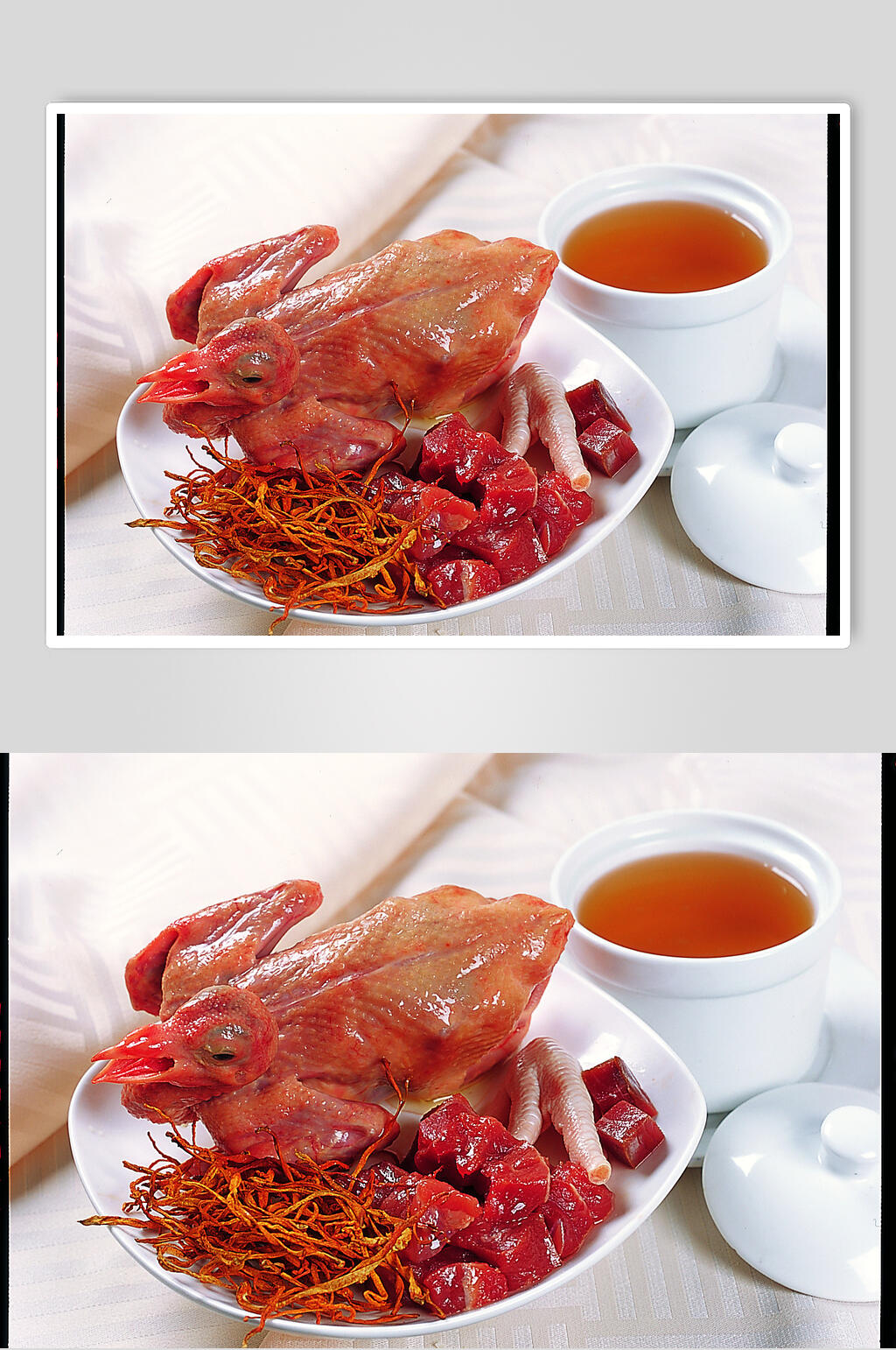 招牌虫草花炖乳鸽食物高清图片素材
