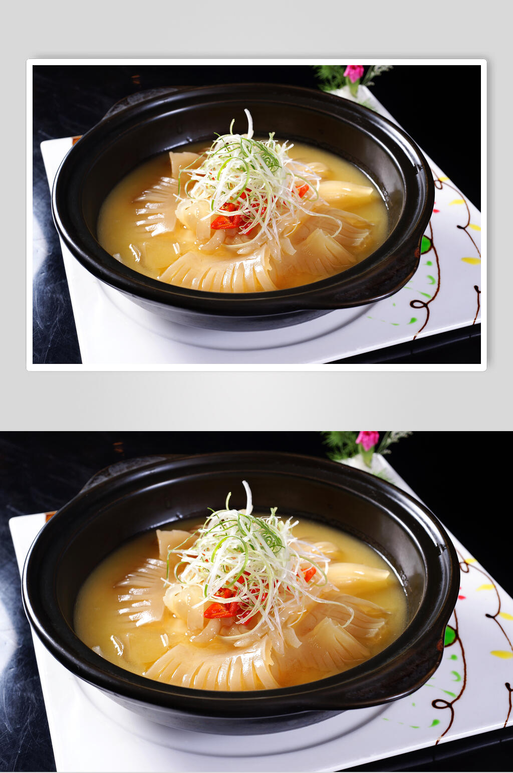 川味金汤骆驼皮美食摄影图片素材