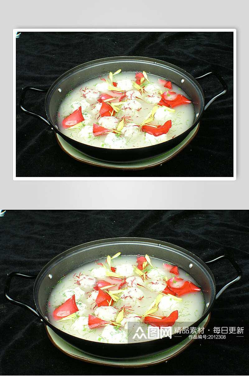 鲜花素食丸子食品摄影图片素材