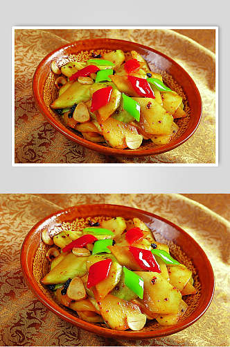 蒜片干妈炒小瓜食品高清图片