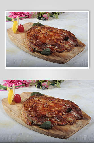 碳烤鲈鱼餐饮食物图片