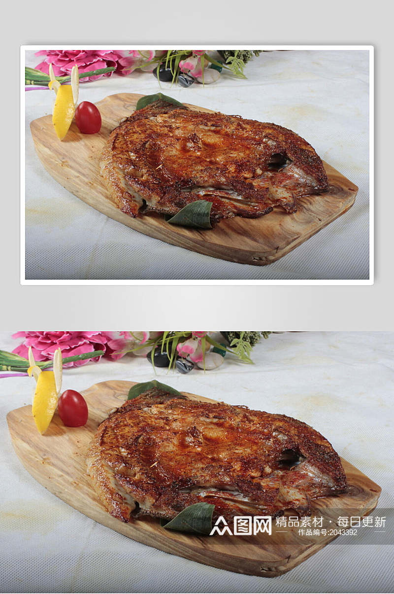 碳烤鲈鱼餐饮食物图片素材