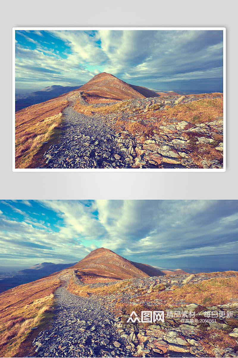 山峰山脉风景图片两联岩石和山峦素材