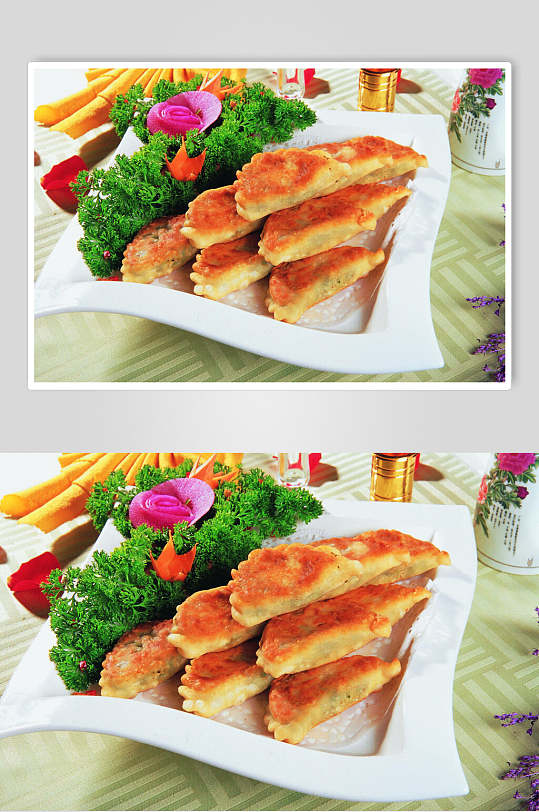 秘制香脆韭菜合子食物摄影图片